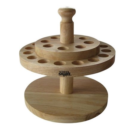 SCHOOL SMART SCISSOR STAND TURNABLE ROUND OAK WOOD 1498082